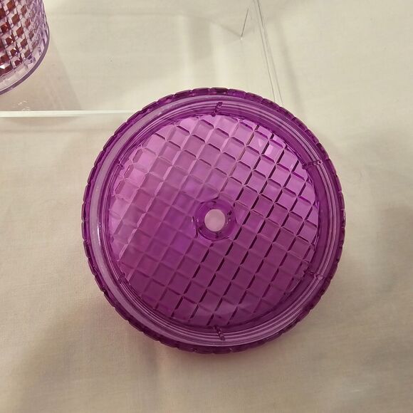 Starbucks Tumbler 24oz Cold Pink Purple Textured Grid Pattern Venti New - Picture 3 of 7